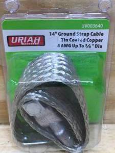 lot 100 image: Uriah 14 Ground Strap Cable Tin Coated Copper 4 AWG Up To 38 Dia