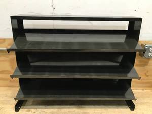 lot 163 image: Heavy-Duty Metal Shelf Organizer with Three Adjustable Tiers