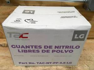 lot 168 image: TAC Global Solutions Nitrile Powder-Free Gloves - Size Large