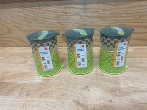 lot 184 image: Lot of 3- Pickle Storage Flip Jars