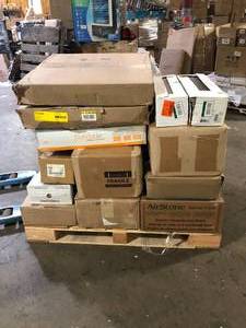 lot 12 image: Pallet of Assorted Mixed Ceramic Flooring Various Models and Conditions  Customer Returns See Pictures