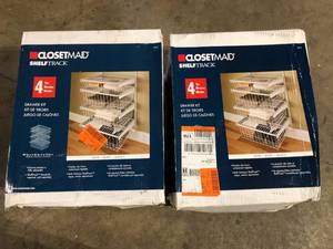 lot 23 image: Lot of ClosetMaid 27 in. H x 21 in. W White Steel 4-Drawer Wide Mesh Wire Basket   Customer Returns See Pictures