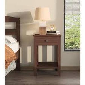lot 39 image: Dwell Home Inc Gabriel Set of 2,1-Drawer Wood Nightstand with Shelf, End Table, Drawer and Shelf, Small Spaces, Bed Side Table, Walnut  Customer Returns See Pictures