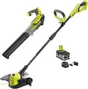 RYOBI ONE 18V Cordless Battery String TrimmerEdger and Jet Fan Blower Combo Kit (2-Tools) with  Battery and Charger customer return see pictures