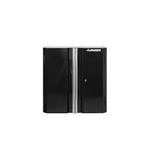 Husky Ready-to-Assemble 28 in. W x 29 in. H x 12 in. D Steel Garage Wall Cabinet in Black customer return see pictures