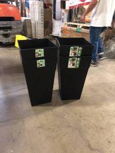 Lot of 25 in. Black Resin Recycled Tall Finley Square Planter customer return see pictures