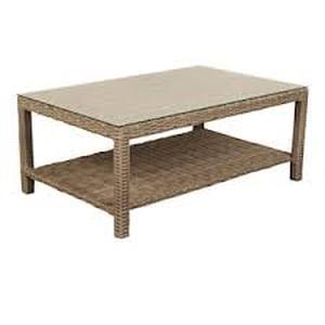 Hampton Bay Rosemont Light Brown Rectangular Steel Wicker Outdoor Patio Coffee Table