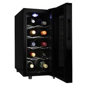 Koolatron 6 Bottle Wine Cooler, Black, 0.65 cu. ft.. (16L) Freestanding Thermoelectric Wine Fridge customer return see pictures