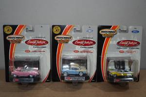 lot 33 image: 3 Matchbox Barrett Jackson Die Cast Cars -Cadillac, Chevy, Ford