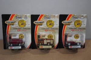 lot 34 image: 3 Matchbox 50th Anniversary Die Cast Cars -Volkswagen, Sabre, Chevy