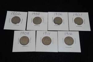 lot 85 image: 7 1902-1912 Liberty Nickel Coins