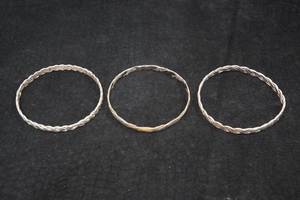 lot 105 image: 3 Sterling Silver Bangle Bracelets