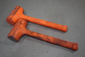 lot 136 image: 2 Orange Rubber Hammer Mallets