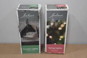 lot 158 image: Belavi Curtain and String Light Sets