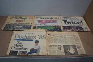 lot 191 image: Newspapers -1987, 1991, 1988 World Series