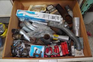 lot 418 image: Contents of Drawer - Exhaust Parts