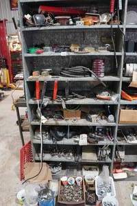 lot 286 image: Contents of Shelf - Nuts, Bolts, Springs, Wiring