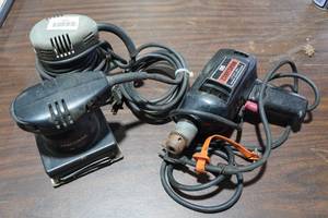lot 449 image: 2 Palm Sanders and Craftsman Drill