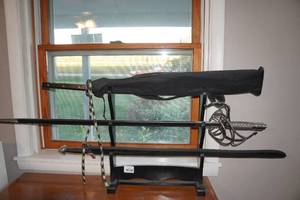 lot 345 image: 3 Swords with Stand