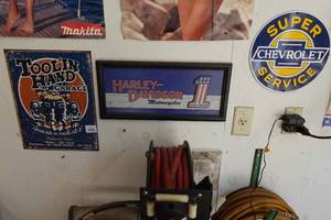 lot 99 image: 3 Signs - Toolin Hand, Harley, Chevrolet Service