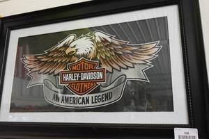 lot 106 image: Framed Harley Davidson Sign