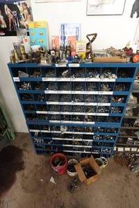 lot 117 image: Small Parts Organizer with Contents - Hydraulic Fittings