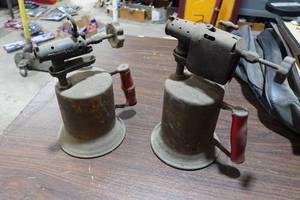 lot 196 image: 2 Vintage Brass Torches