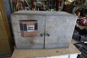 lot 279 image: Vintage Delco Remy Shop Cabinet with Tune Up Parts