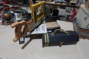 lot 528 image: Miter Box with Back Saw and Small Toolbox