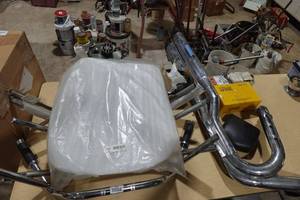 lot 488 image: Motorcycle Parts - Bars, Pipes, Windshield, Air Filter