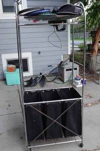 lot 615 image: Rolling Sporting Goods Storage Rack