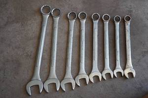 lot 53 image: Large Combination Wrenches - 1-14-2