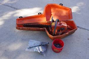 lot 1F image: Husqvarna 51 Gas Chain Saw with Case and Accessories