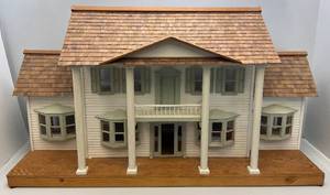 lot 100 image: Very Large Handmade Doll House (With Furniture)  55 L  x 28 H x 23 W