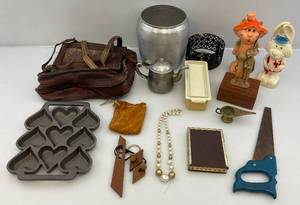 lot 36 image: Misc. Vintage Items Including Cast Iron Heart Mold & More