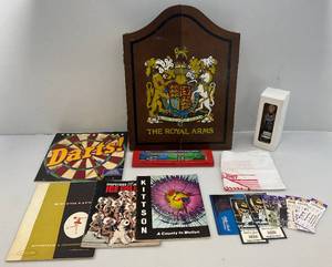 lot 43 image: Misc. Sports Collectibles & Dart Board