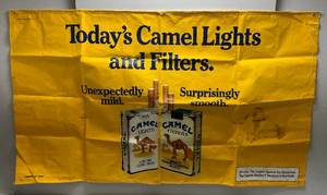 lot 49 image: Vintage Camel Cigarettes Banner 33 x 57
