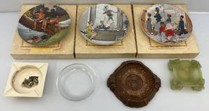 lot 76 image: Misc. Vintage Ashtrays & Norman Rockwell Collectors Plates