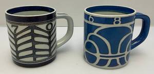 lot 134 image: 1968- 1970 Royal Copenhagen Denmark Mugs With 925. Silver Medallion