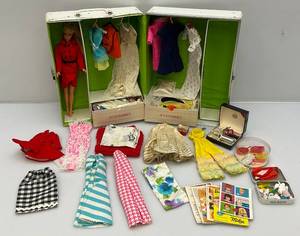 lot 163 image: 1965 Barbie Case With Vintage Barbie Clothes & More