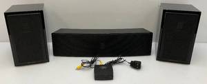 lot 185 image: Martin Logan Motion 15 High Performance Folded Motion Speakers & Motion 8 Speaker Bar