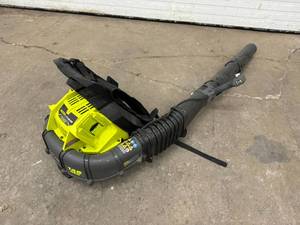 lot 21 image: Ryobi Backpack Blower w Batteries and Charger