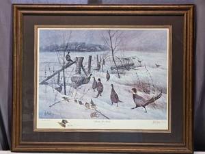lot 11 image: Les C. Kouba Signed  Headin for Shelter Framed Artist Proof Print