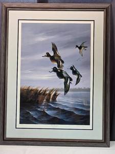 lot 17 image: The Bluebills by Lynn Kaatz Framed Print - Signed Limited Edition Numbered 16985000