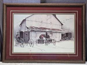 lot 18 image: The Gathering by Ben Richmond 1986 Framed Print
