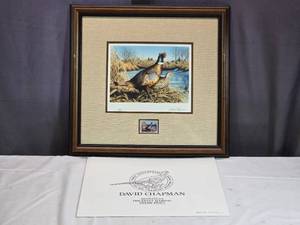 lot 22 image: David Chapman 1992 Minnesota Pheasant Habitat Stamp Print Signed and Numbered 24772500