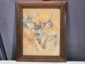 lot 27 image: The Silent Buck by K. Maroon Painting in Wooden Frame