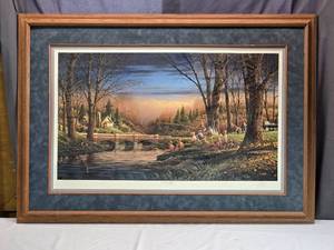 lot 29 image: Terry Redlin Framed Print Spring Fishing - No Glass - Some ChipsScratches in the Artwork