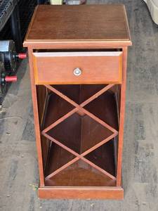 lot 49 image: Wooden Wine Rack Cabinet with Drawer