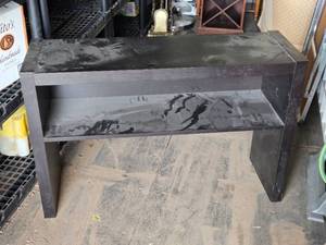 lot 51 image: Dark Wood Console Table with Shelf
